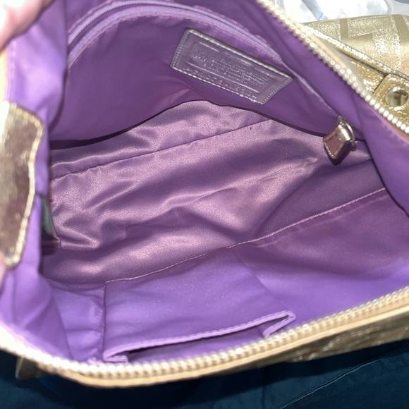 COACH POPPY STORYPATCH POP SWING BAG/ SHOULDER BAG GOLD #15304 - Picture 14 of 16